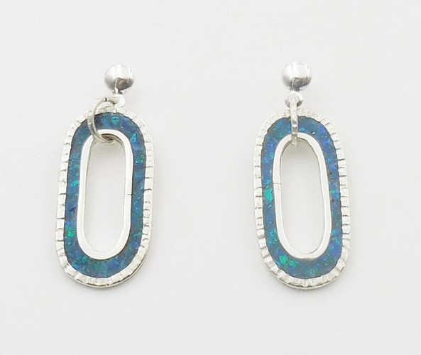 DKC-1169 Earrings, Opal Inlay, Hoops $98 at Hunter Wolff Gallery